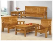 【zi_where】*高島屋~柚木色實木木製沙發/組椅全組(1+2+3+大小茶几) $27400 (高雄市區免運)