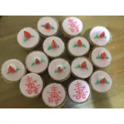 寇比 壽桃 壽字 立體翻糖杯子蛋糕