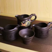 全球選品1館 生活百貨 原礦紫砂公道杯龍鳳變色茶海家用茶壺茶具龍把跳刀過濾茶置批