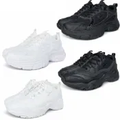 (店+)【DIADORA】Diadora 女生全黑運動鞋 皮面 球鞋 黑色 厚底老爹鞋 工作鞋 休閒鞋 DA31768