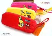 【UNIPRO】卡通逗逗蟲 Larva 絨毛 筆袋 鉛筆盒 收納袋 三色