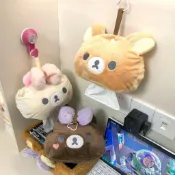 正品代購丨免運⛅可愛拉拉熊絨毛面紙套 懸掛式面紙盒 桌面面紙收納 車用面紙盒 宿舍居家兩用 可掛式衛生紙套 療癒房間佈置