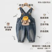 男童牛仔背帶褲 韓版春季洋氣休閒 兒童連身褲吊帶褲 中小童外穿長褲 男孩時尚休閒褲 童裝吊帶褲款式 兒童百搭休閒長褲