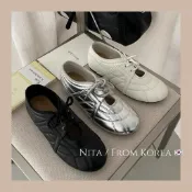 Nita🇰🇷正韓直送保齡球鞋銀色芭蕾風休閒瑪莉珍鞋 2026新款東大門代購韓國代購