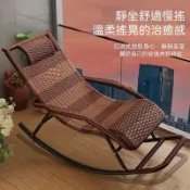 🔥台灣出貨 夏季藤椅搖搖躺椅爆款大人午睡椅老人陽臺高檔躺椅藤搖椅懶人椅