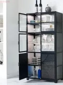 【現貨 48h出貨】鋁合金碗櫃紗網櫃菜櫥櫃家用放碗多層收納櫃透氣儲物櫃防蟑螂櫥櫃現貨免運可開發票