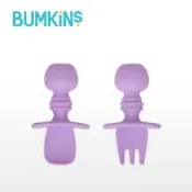 美國 Bumkins 寶寶矽膠湯叉組(薰衣草紫)