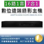 16路1音 七合一 4MP高畫質數位錄影主機 手機監看 多國語言 不含硬碟(KMH-1628EU-N)