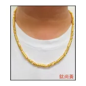台灣出品 免運 金鍊子 金項鍊 黃金鈦金  型男 情人節 禮物 金飾 鈦金 新郎 辦男 ＜雙色型男豪邁＞＊鈦幸福之家＊