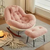 搖搖蛋形休閒躺椅附腳凳,適合睡眠與閱讀
