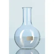 順億儀器 《德國 DWK》德製 DURAN 平底燒瓶 100ML 【1支】實驗儀器/ 玻璃容器 / 試藥瓶 樣品瓶 FLAT BOTTOM FLASK