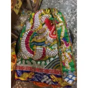 【靜福緣】精緻繡工『跳紗全蔥 神明衣+奉帽 （綠色B款）』尺3神尊穿關聖帝君 關公 五府范王爺手蔥跳紗神衣佛衣