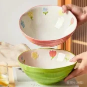 ✨可開發票🎇8寸陶瓷浮鵰湯麵碗泡麵拉麵碗多用沙拉碗螺螄粉碗高顔值ins設計感