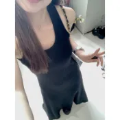 【Celyra】 清冷感 黑色工字背心洋裝裙 收腰顯瘦 魚尾裙擺 吊帶長裙 夏季穿搭 氣質長裙 修飾身形 百搭款 外穿款