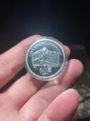 2001粘第34屆世界盃棒球錦標賽紀念銀幣圓盒原包裝，位留嗵，1盎司重-38052