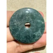 《海草玉平安扣》240416-05 總統石 心臟石 血絲碧玉 台灣藍寶 鳳凰碧玉 | 後山帝星石業