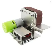 Geevorks 迷你砂帶機電動砂光機拋光打磨機 7 檔變速帶 10 條砂帶用於拋光木材丙烯酸金屬