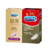 【Durex 杜蕾斯】超薄勁潤裝5入+超薄裝12入保險套(共17入-避孕套/衛生套/極致輕薄系列)