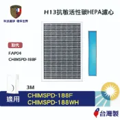 適用3M淨呼吸Slimax CHIMSPD-188WH超薄型8坪空氣清淨機HEPA替換用濾網濾心CHIMSPD-188F