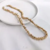 Ala----小碎金碎子隔片鍍亮金亮色小石頭異形珠diy串珠材料飾品配件