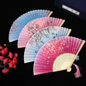 【台灣現貨⚡隔日到貨】扇子 手扇 古風 絹布 折扇古典團扇漸變 扇子 手扇 古風 絹布 折扇 學生古風扇子 折疊日用扇