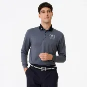 【Munsingwear】企鵝牌 男款灰色 日本製 領口撞色日常百搭長袖POLO衫 MGWT21B4