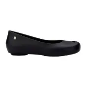 【Melissa】霧面方頭魚口平底鞋(黑色) 防潑水