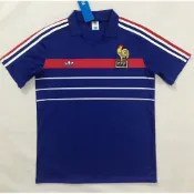 1984世界杯法國隊復古版球衣84-86French巴蒂斯頓 普拉蒂尼足球服【復古球服】