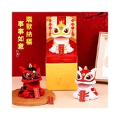(店+)太陽能搖擺醒獅擺件 招財舞獅公仔 車用裝飾 招財小獅子 財神搖頭擺飾 風水開運擺設 開店送禮 桌面小物 中國風造型