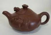 紫朱泥扁魚化龍壺