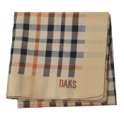 DAKS 經典品牌格紋字母LOGO圖騰帕領巾(金邊)
