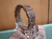 ※※蜜之鄉※※ 保證天然-稀有帶滿花-珊瑚玉-菊花玉手鐲-手環-55G重-20-15MM-1850元(透光60%滿花)