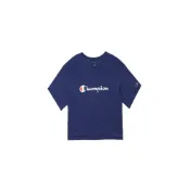 (店+)【Champion】Champion 草寫logo圓領T恤 日版 女款 藏青色