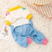 (店+)【萌寵必備社+】狗狗衣服春秋寵物比熊泰迪比熊馬爾濟斯雪納瑞牽引小型四腳揹帶褲