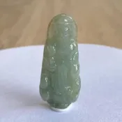 ［采霏］天然緬甸玉A貨 翡翠 冰糯種油青觀世音菩薩玉墜