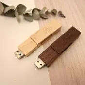 【蒔設計-客製化】進口原木長形旋轉隨身碟 USB