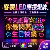 客製LED應援燈牌 生日快樂手舉牌 七彩發光演唱會粉絲應援 活動布置 文字圖案可做 硬燈牌軟燈牌 拍照打卡 小量客製