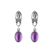 【Georg Jensen 喬治傑生】MOONLIGHT BLOSSOM 耳環 (純銀 紫水晶)