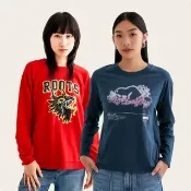 【Roots】男女款-精選Roots 海狸LOGO長袖上衣或洋裝(多款可選)