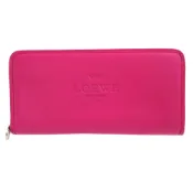 【DOKODEMO】成色極佳 Loewe Heritage 粉紅色圓形拉鍊長皮夾 1223 [二手] LOEWE