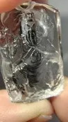 天然清透白水晶關聖帝君牌~關公~伽藍護法~智慧光明