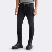 【CALVIN KLEIN】官方旗艦館CK 仿舊 Body 緊身牛仔褲_藍色