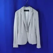 女【西班牙品牌 ZARA BASIC】淺灰色 休閒款西裝外套 XS號