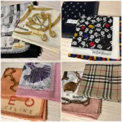 Y0107 日本手帕 日本製 Celine  BURBERRY FENDI DUNHILL YSL 手帕 領巾 方巾
