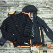 DryDog 跩狗嚴選 跩狗嚴選 出清特價 男款 極度乾燥 Superdry Super SD Logo 保暖 防水 兩件式 滑雪 雪衣 灰橘 風衣 外套 三合一