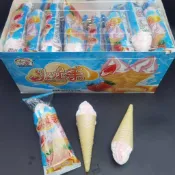 🍦萌趣甜筒🍦火炬手棉花糖 脆筒造型軟綿Q彈 高顏值創意糖果 甜香療癒 休閒零食伴手小點