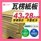 杰特紙箱｜43x28cm 瓦楞紙板 客製化紙板 紙箱 隔板 紙碗隔板 多尺寸紙板