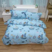 【億進寢具】【海盜小兔】60支天絲床包兩用被組 / 天絲 / 舖棉枕套-T7644