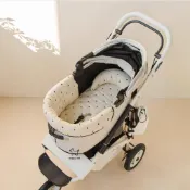尾巴與生活～『AIRBUGGY推車專用: 米色波點-磁吸防髒圍邊』防髒墊 狗狗推車 貓咪推車 寵物墊 寵物睡墊 四季通