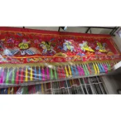 【毅達佛具】 八仙彩 手工浮繡 凸蔥 八仙雙龍 12尺